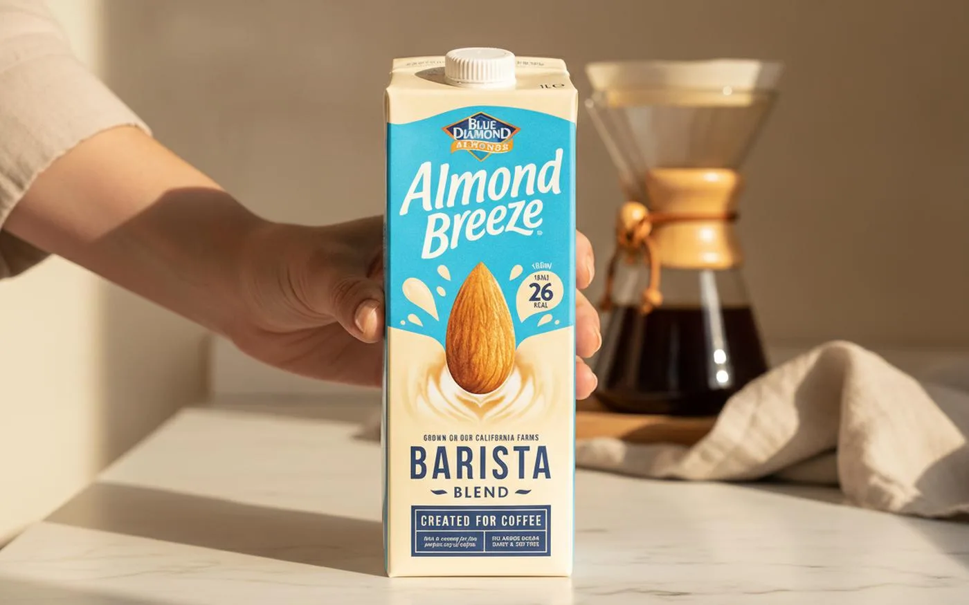 Almond Breeze Barista Blend milk carton