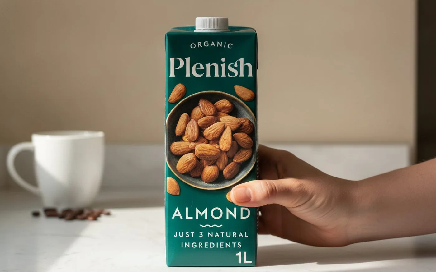 Plenish Unsweetened Almond milk carton