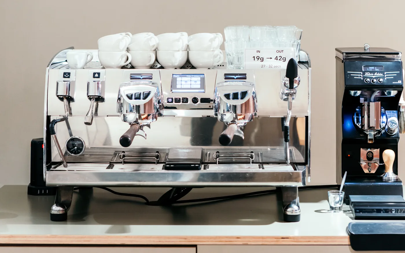 Prufrock Training barista course equipment, Leather Lane, London