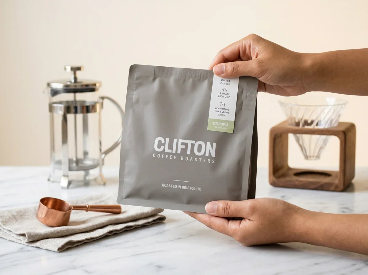 Clifton Coffee Roasters coffee beans packaging