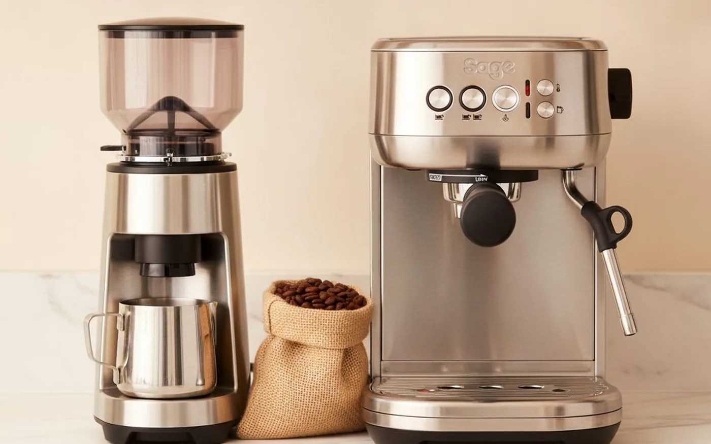 Coffee grinder versus built-in machine comparison