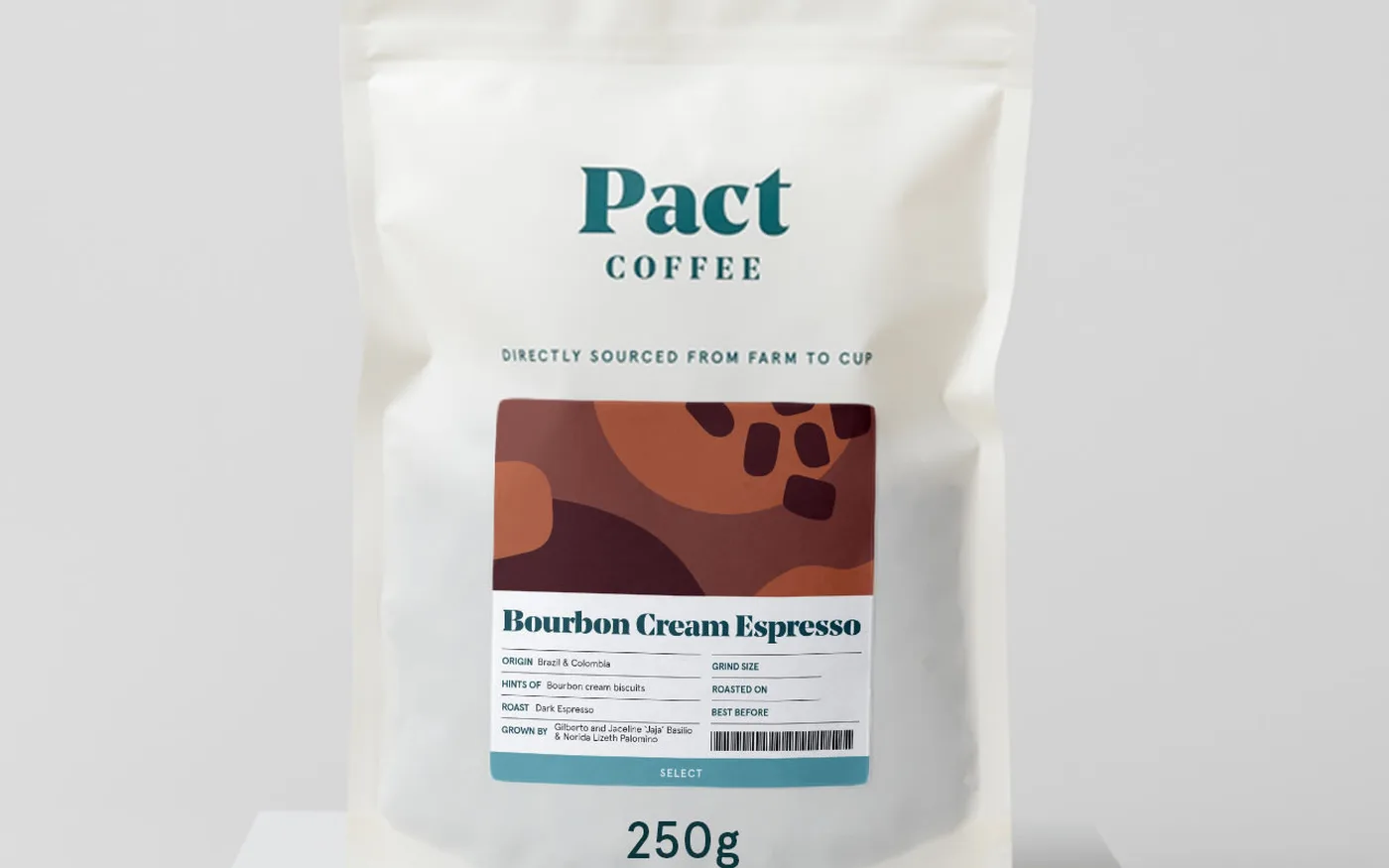 Pact Coffee Bourbon Cream Espresso 250g bag
