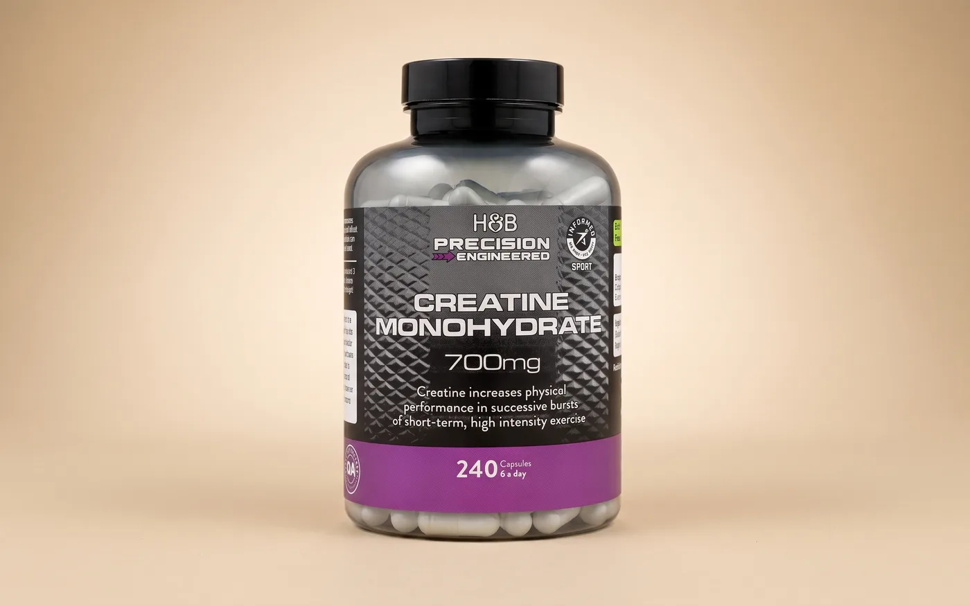 Holland & Barrett Precision Engineered Creatine Monohydrate Capsules pack shot