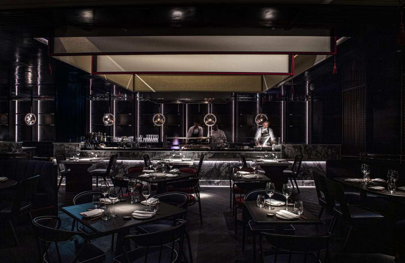 Aqua Kyoto restaurant interior and rooftop dining above Regent Street, London