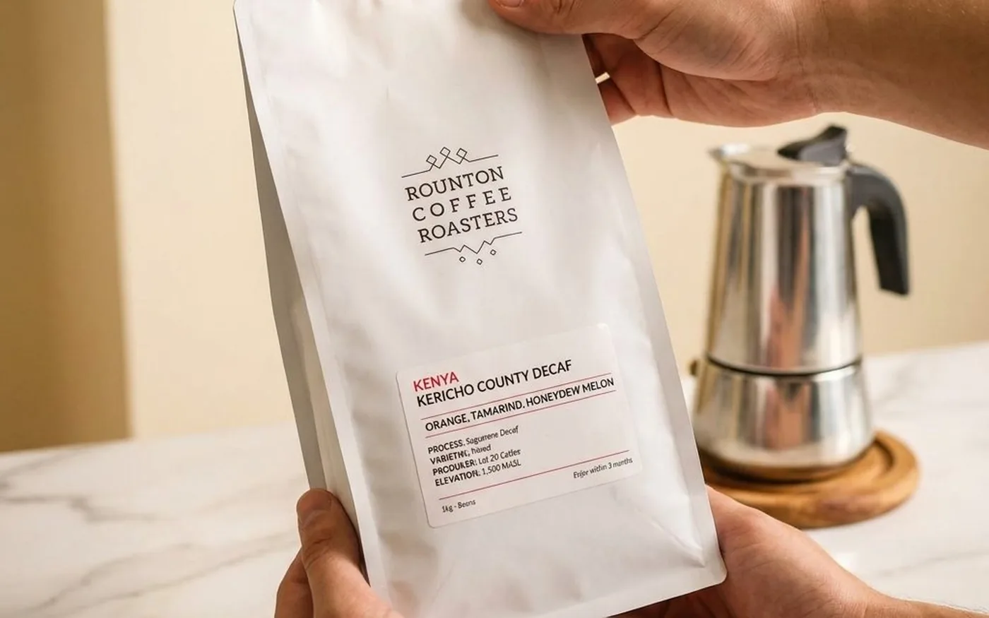 Rounton Coffee Roasters Sparkling Water Decaf coffee beans, award-winning decaf