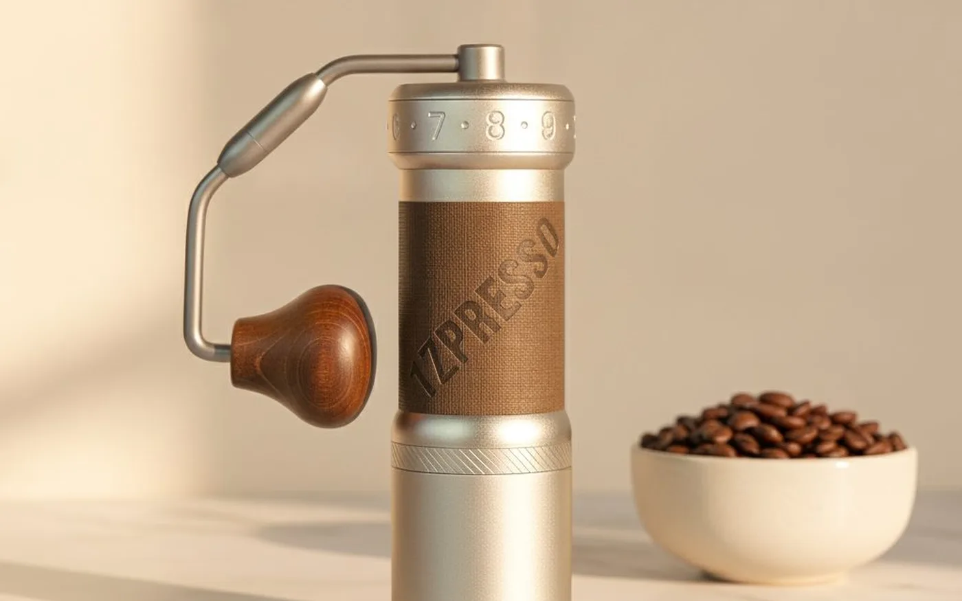 1Zpresso J-Max S hand grinder with titanium burrs