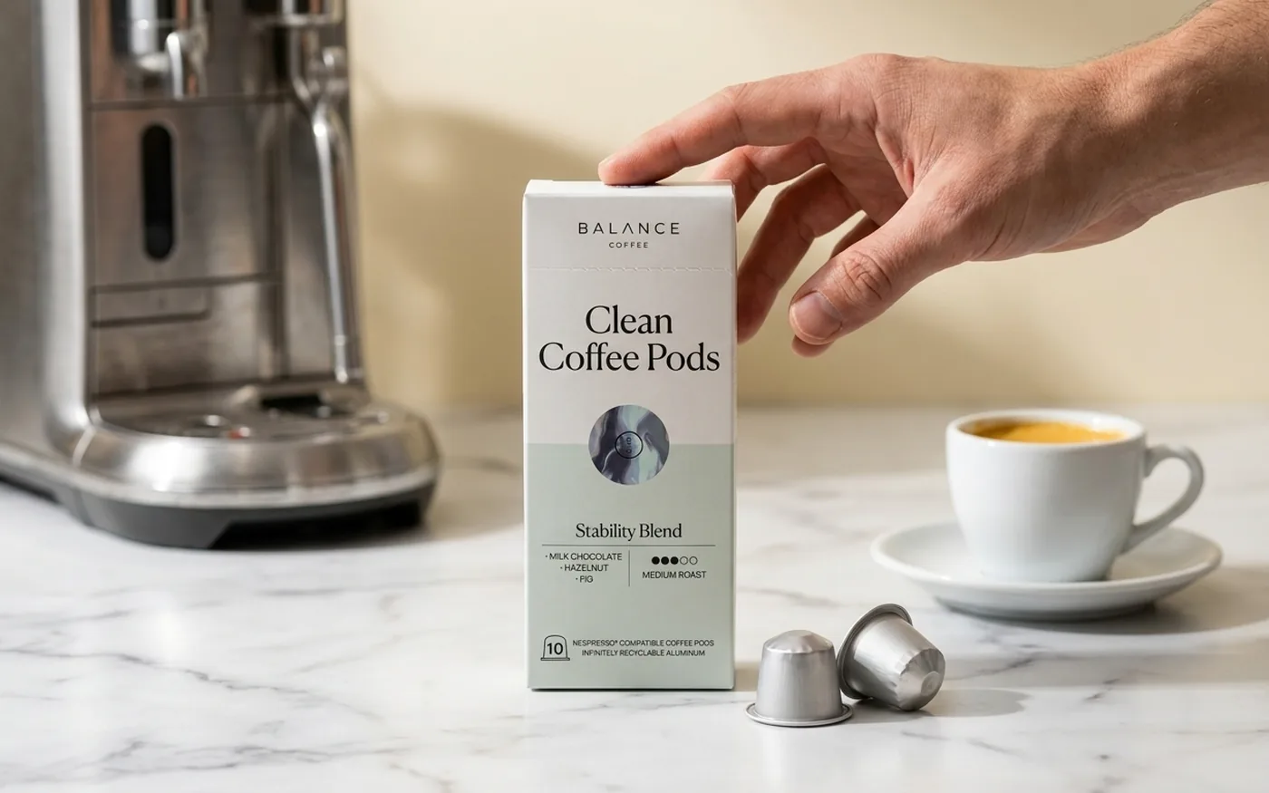 Balance Coffee Stability Blend espresso pods