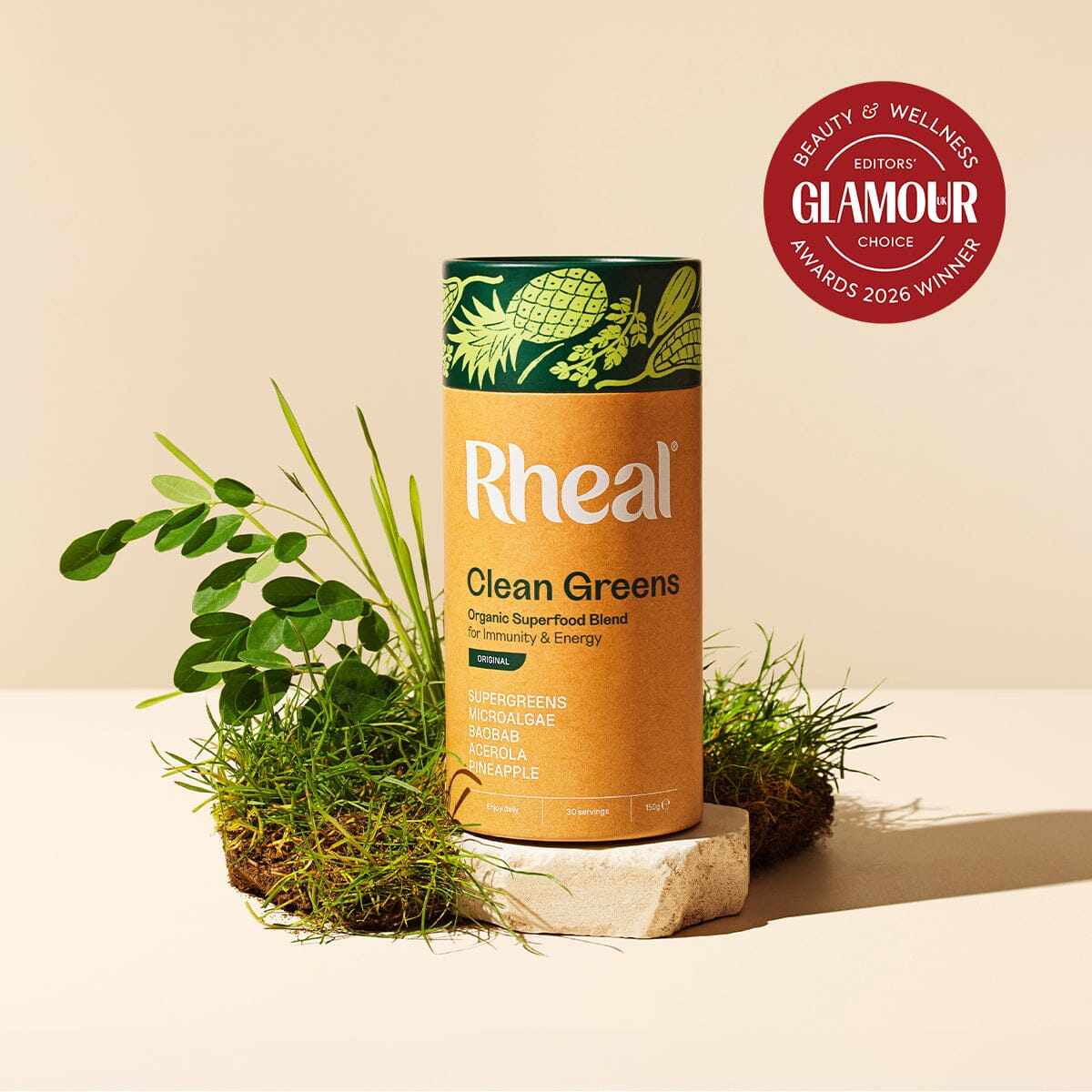 Rheal Clean Greens powder product