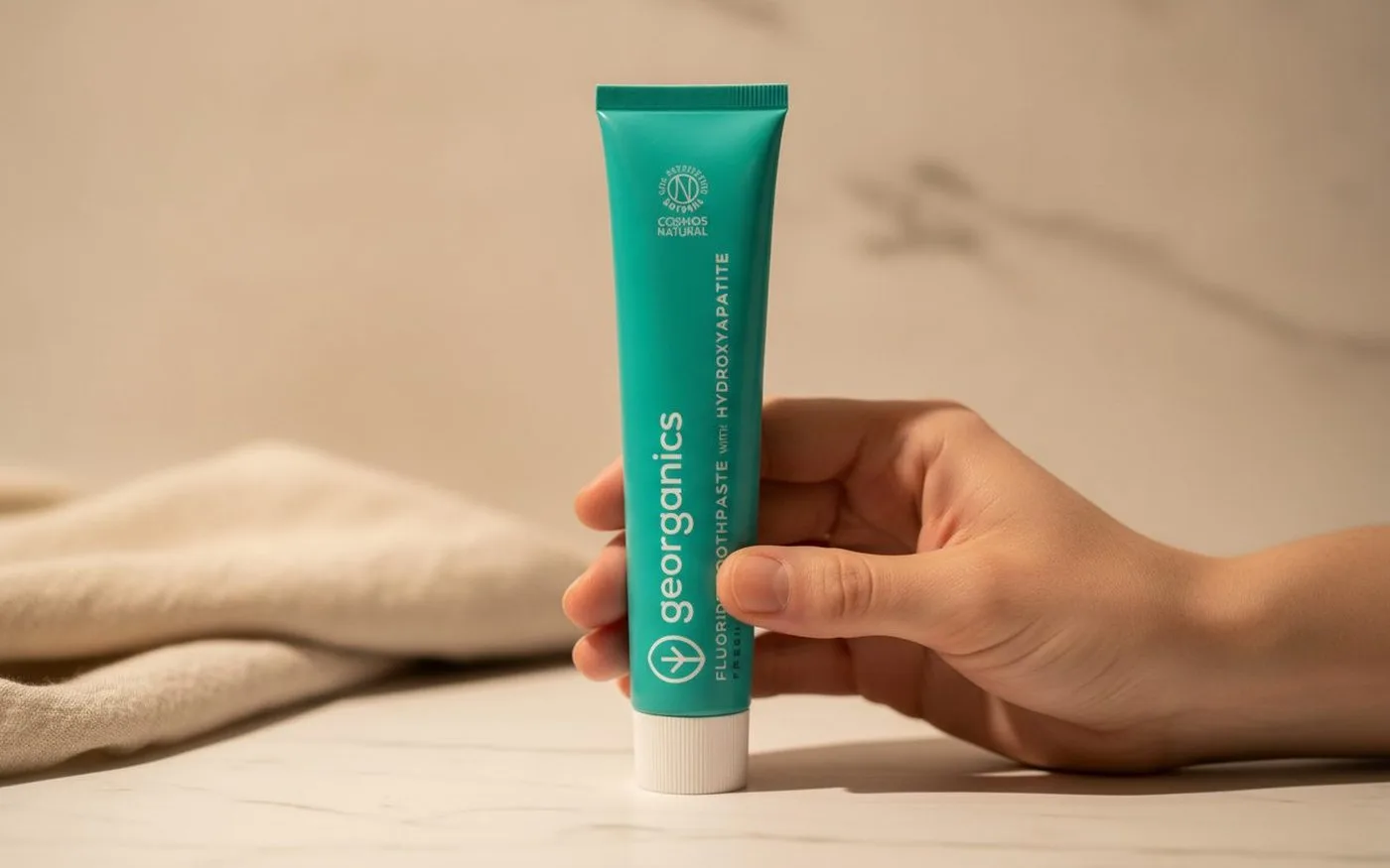 Georganics fluoride toothpaste with hydroxyapatite
