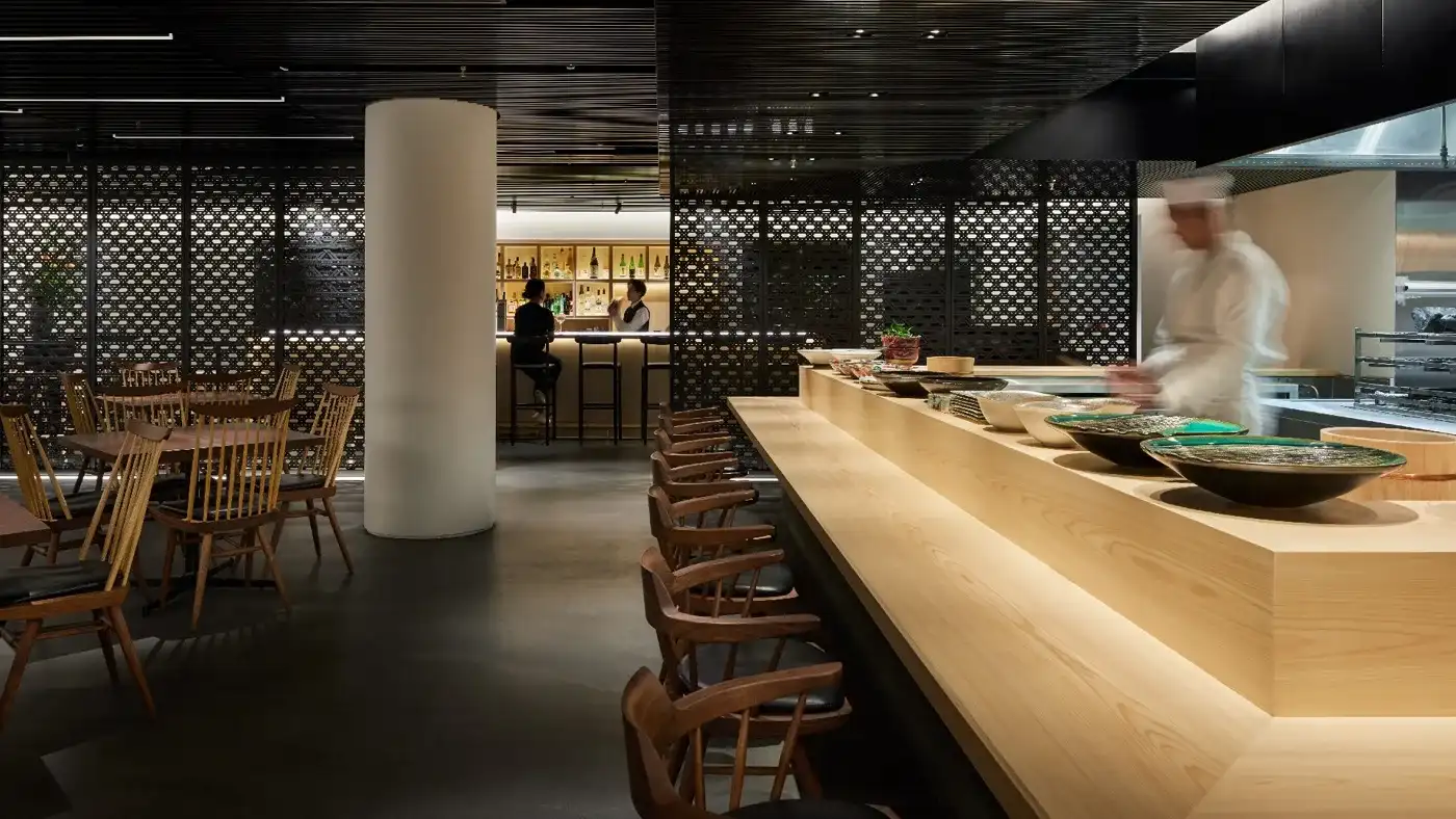 Akira at Japan House dining room and counter, Kensington London