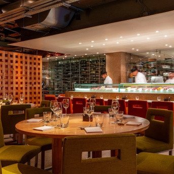 Zuma restaurant interior, contemporary Japanese dining in Knightsbridge London