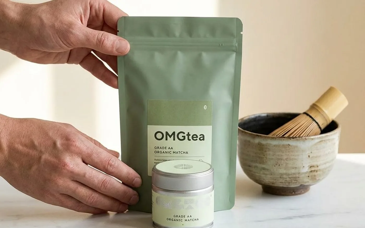 OMGtea ceremonial grade organic matcha powder