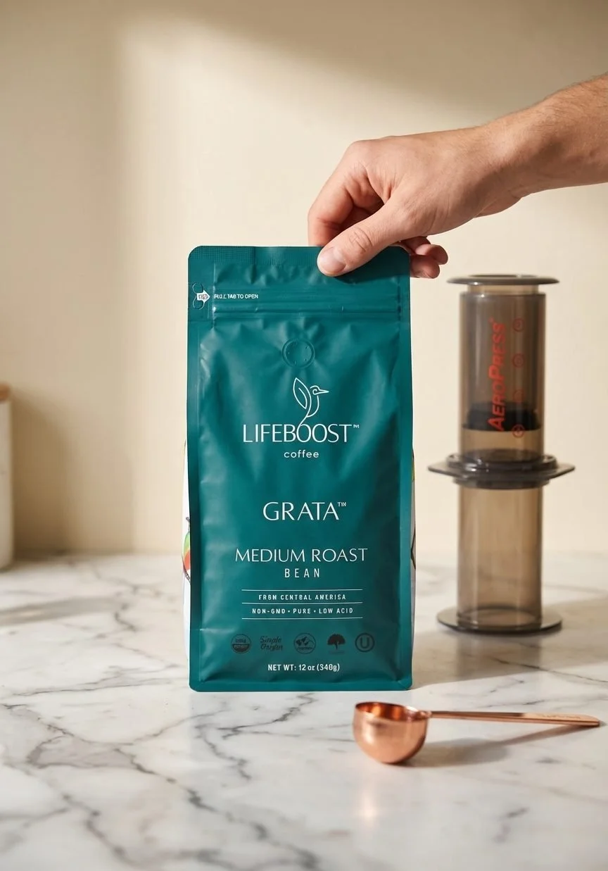 Lifeboost Coffee product bag - low-acid option