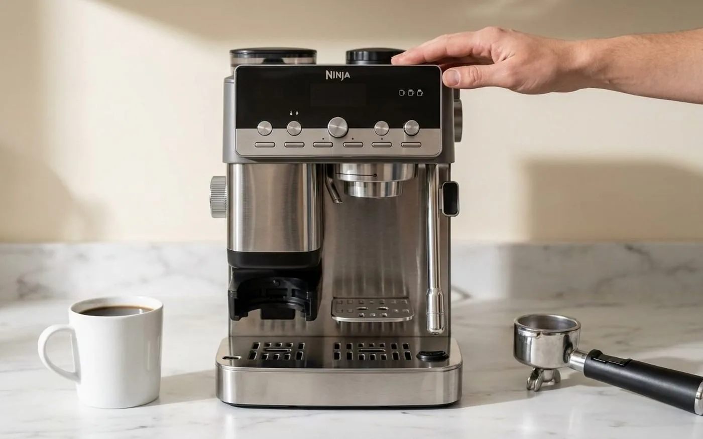 Ninja Luxe Café Mini Plus compact portafilter espresso machine