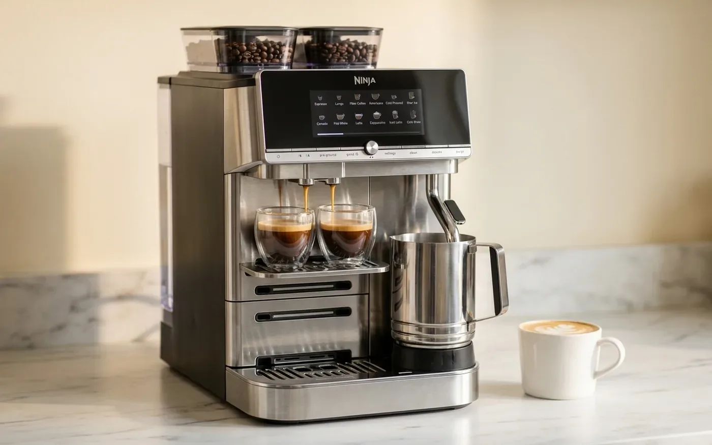 Ninja AutoBarista Pro fully automatic espresso machine with dual bean hoppers