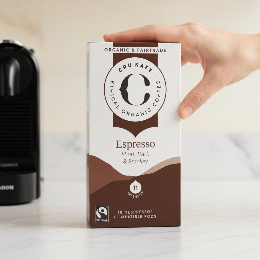 CRU Kafe Soil Association certified organic and Fairtrade Nespresso compatible pods
