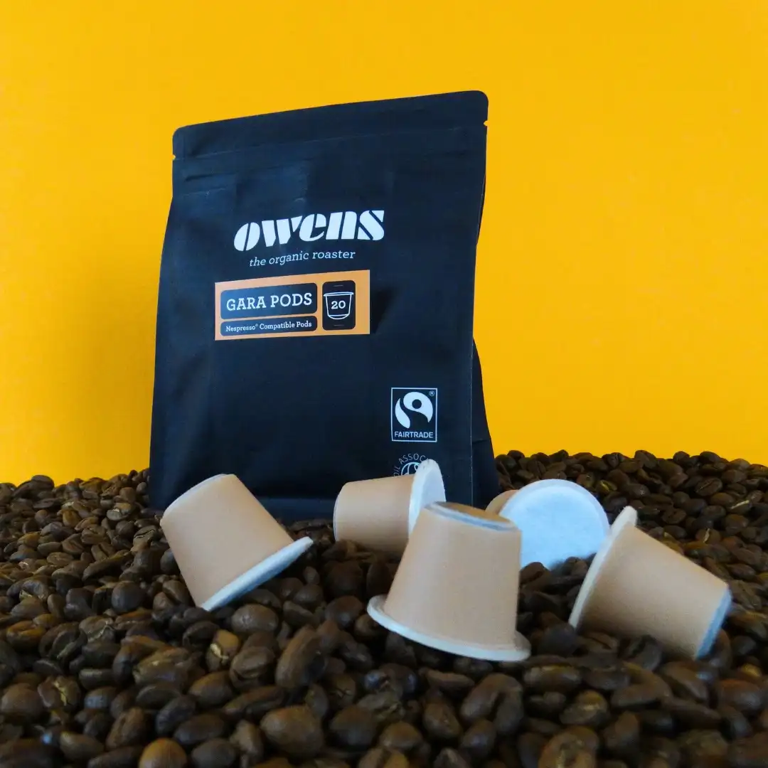 Owens Coffee organic Nespresso compatible Gara pods pouch with pods