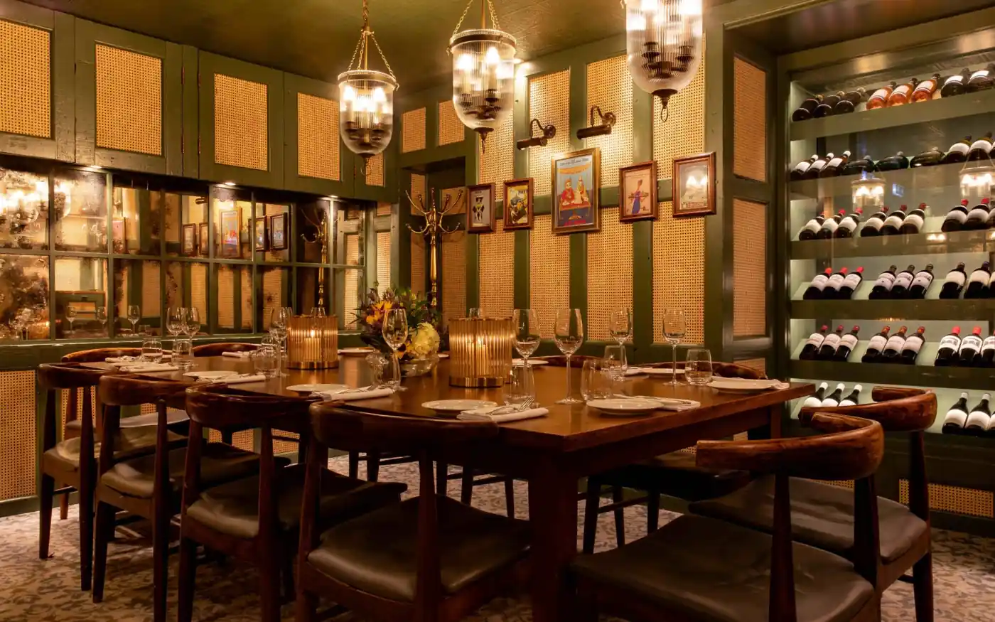 Trishna restaurant private dining room interior, Marylebone, London