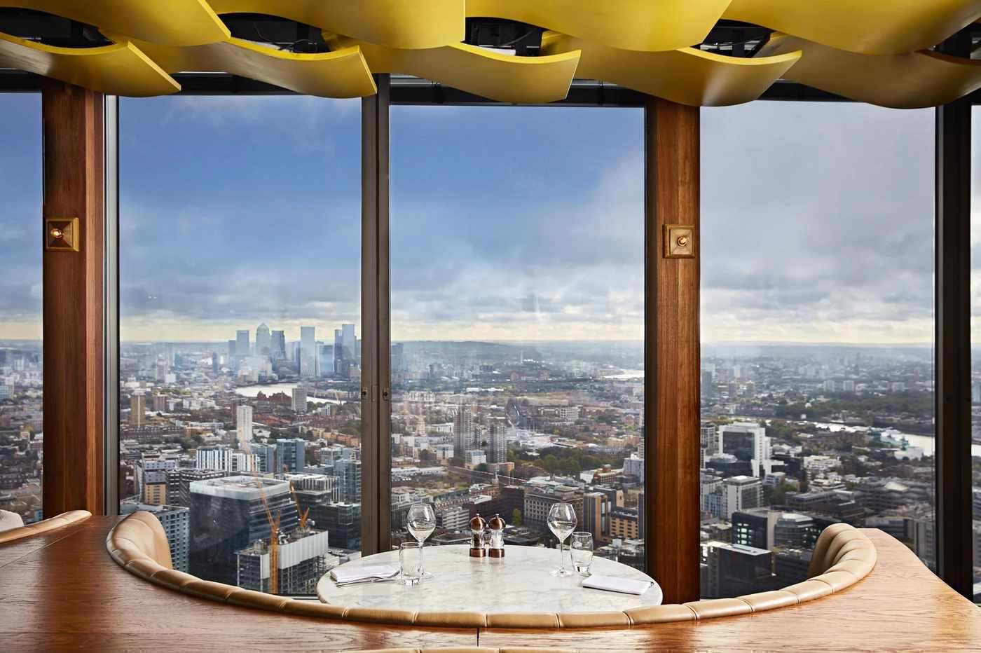Duck and Waffle restaurant with panoramic London skyline views