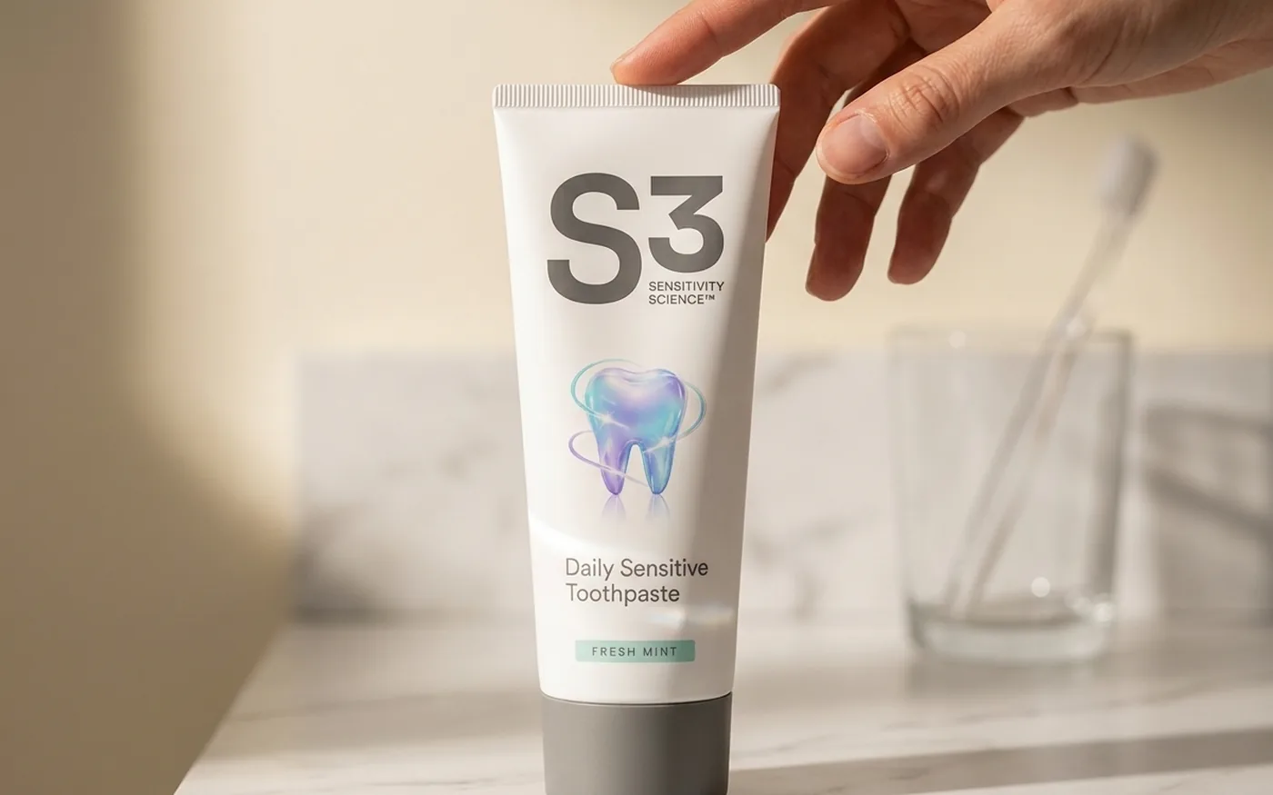 S3 Daily Sensitive toothpaste tube