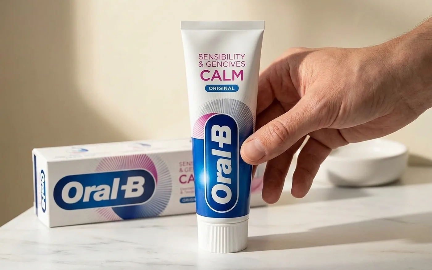 Oral-B Sensitivity & Gum Calm toothpaste tube