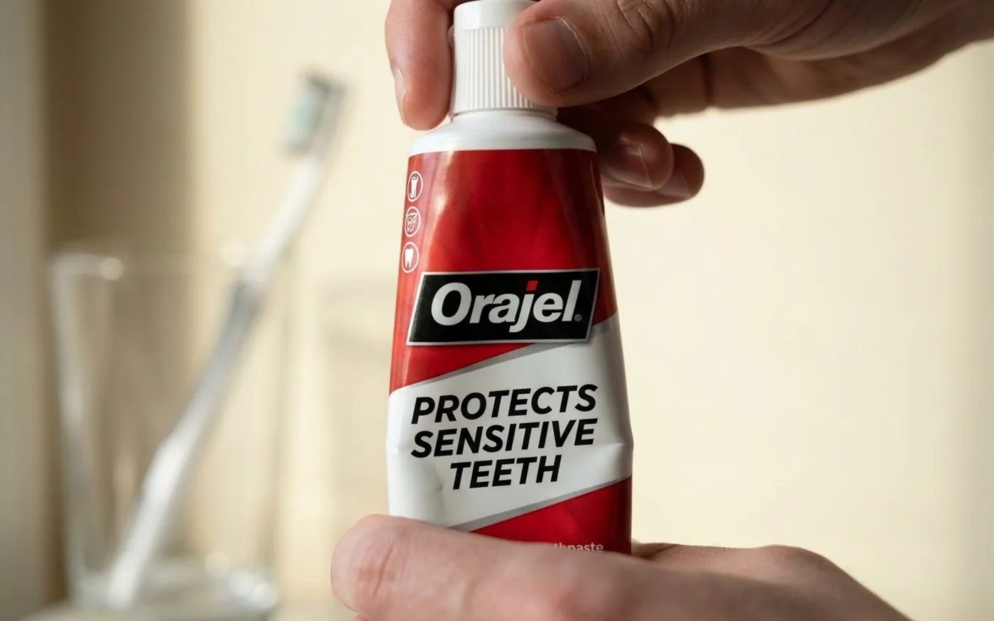 Orajel Sensitivity Proshield toothpaste tube