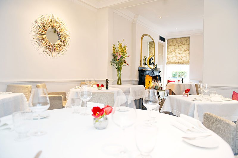 Gauthier Soho elegant dining room, fine dining vegan restaurant in Soho, London
