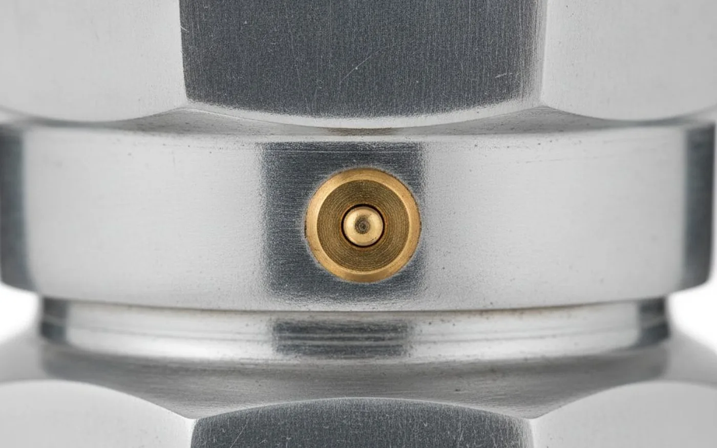 Close-up of Bialetti Moka Express safety pressure valve