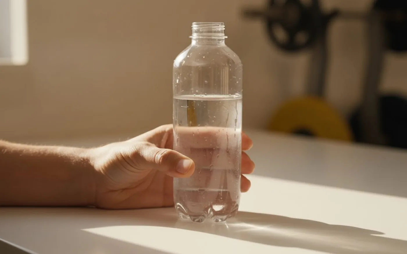 Athlete staying hydrated during training, a key consideration when taking creatine