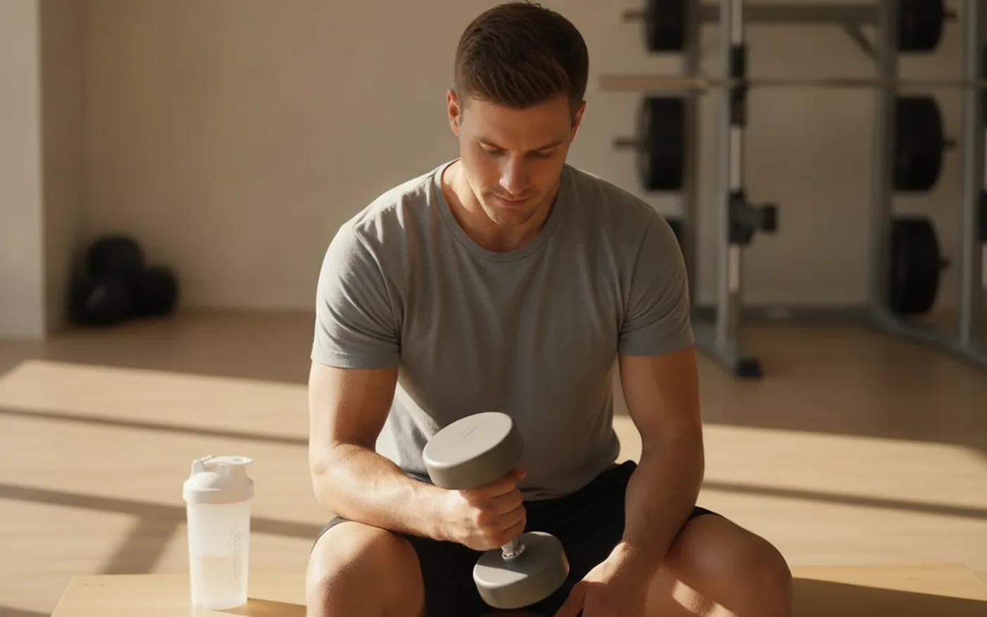 Fitness athlete in gym considering creatine supplementation