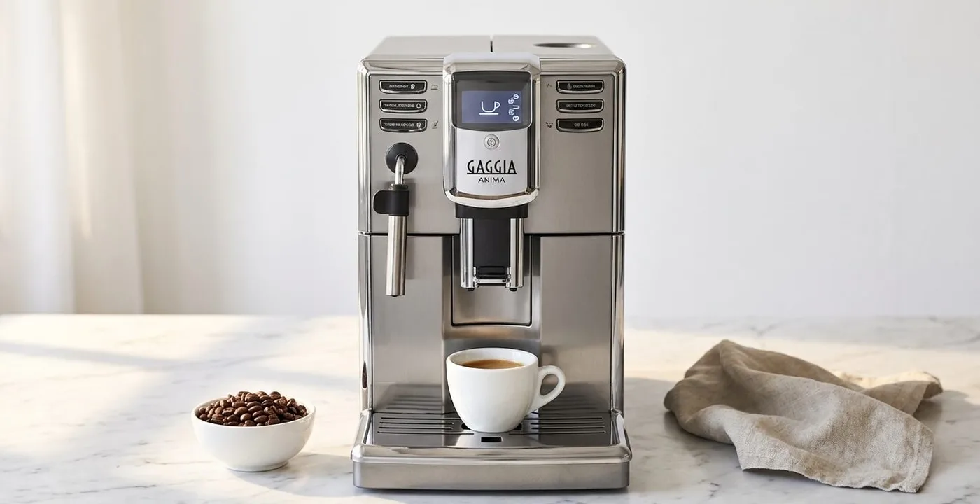 Gaggia Anima Prestige bean-to-cup coffee machine on kitchen counter
