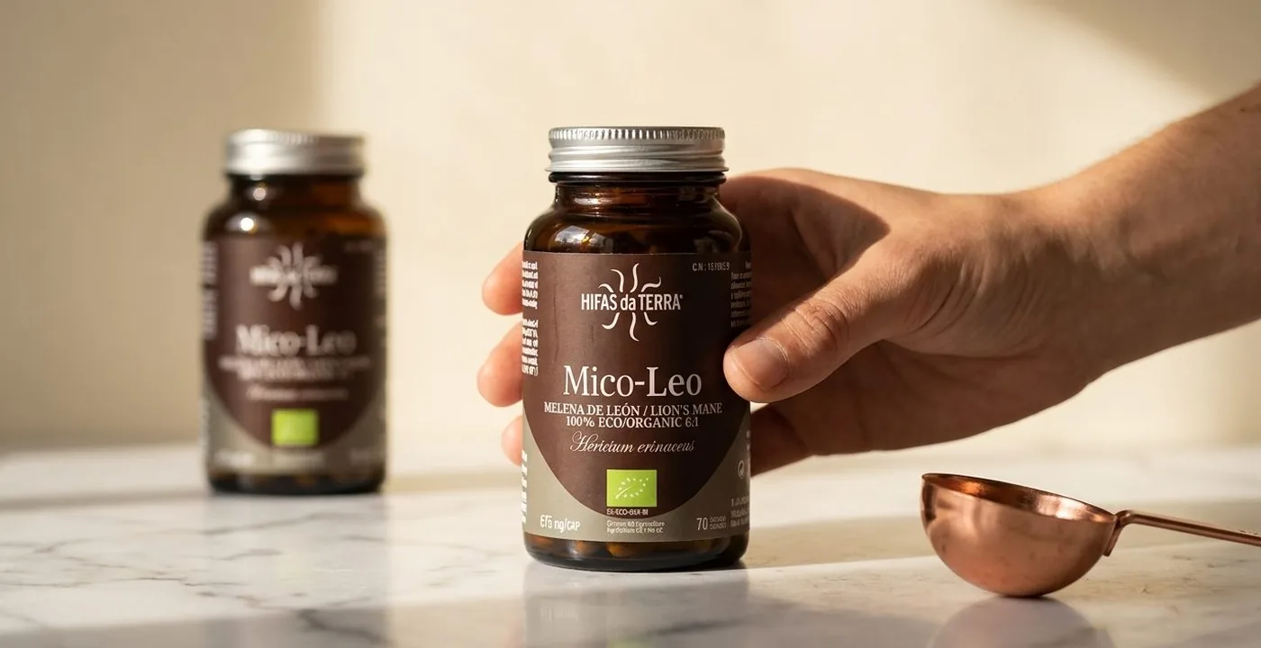Hifas da Terra mushroom supplement products including Mico-Leo and Mico-Five
