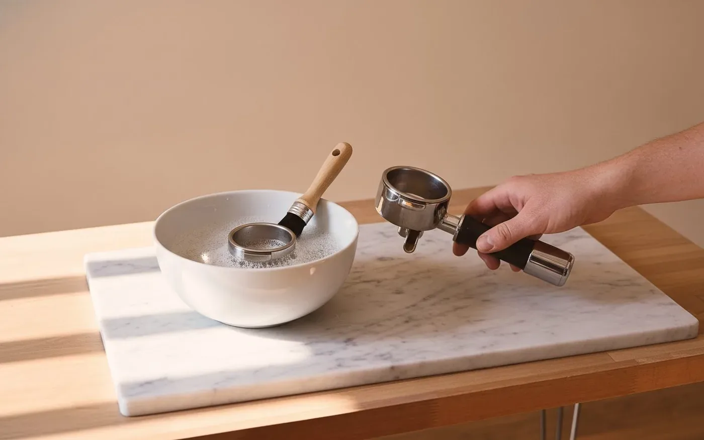 Portafilter cleaning