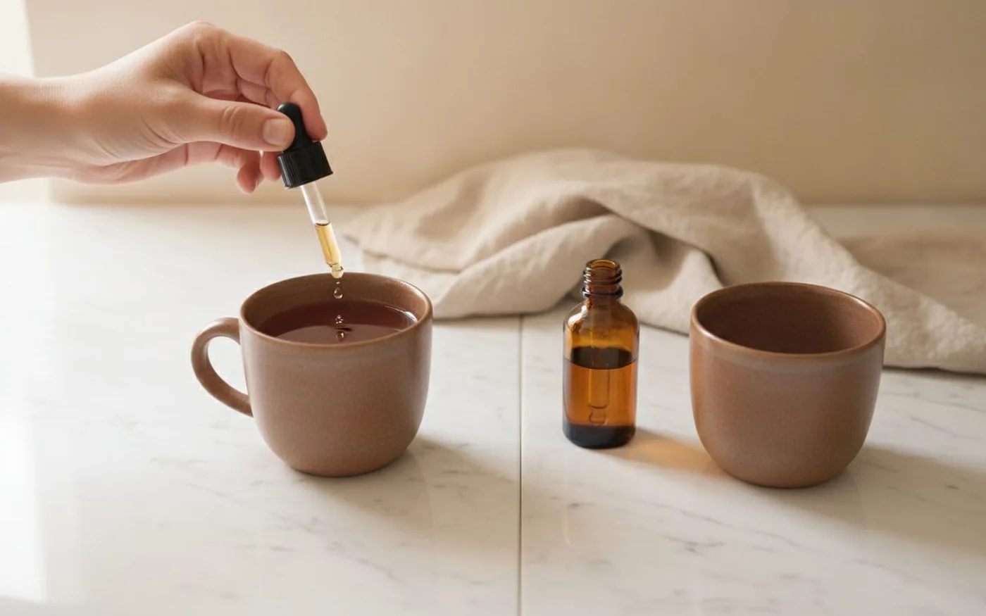 Tincture preparation methods - adding drops to a drink