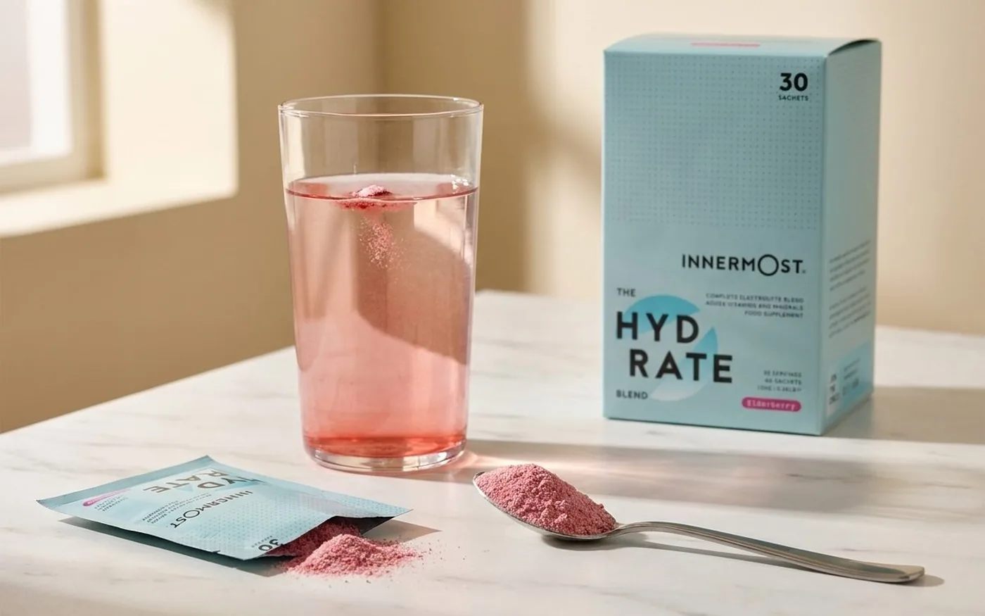 Innermost Hydrate drink being mixed with water