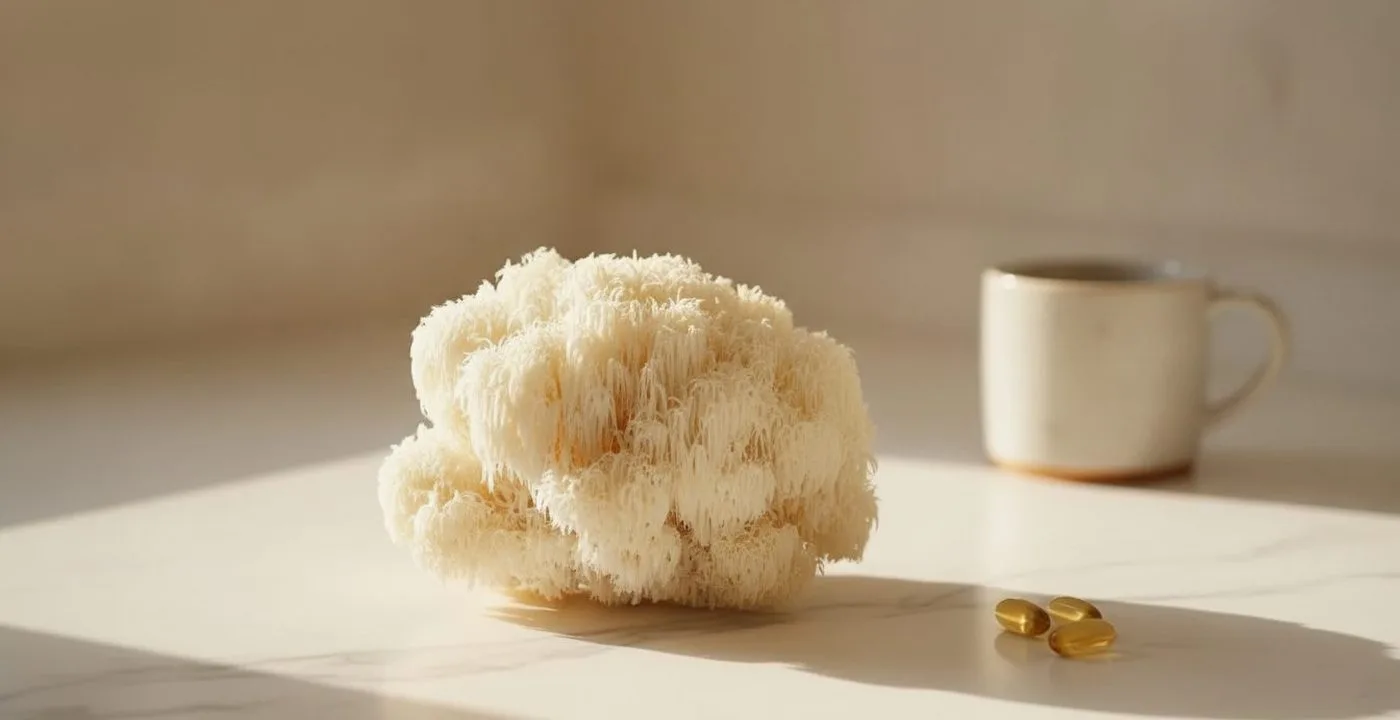 Lion's mane mushroom supplement with clinical research context