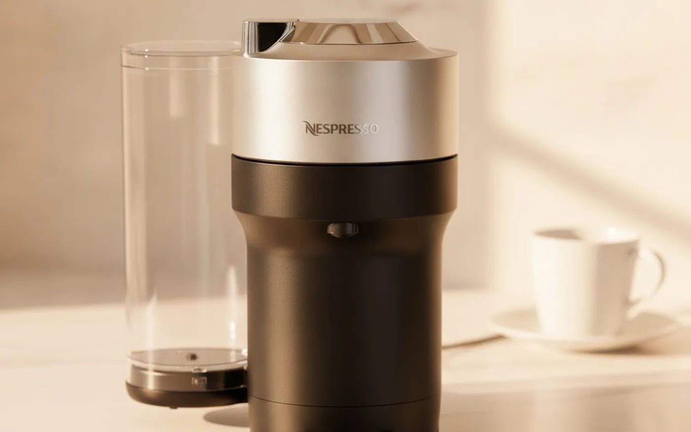 Nespresso Vertuo Deluxe coffee machine on kitchen counter