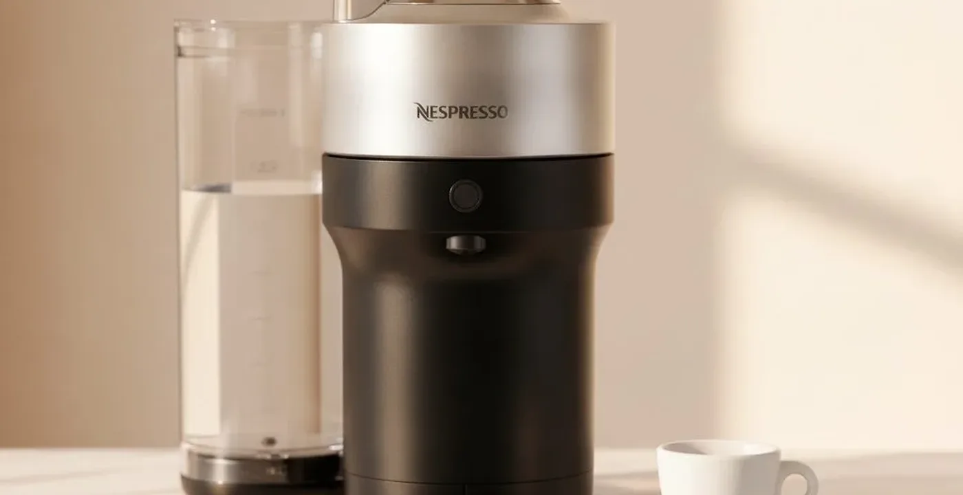 Nespresso Vertuo Deluxe coffee machine on a kitchen counter