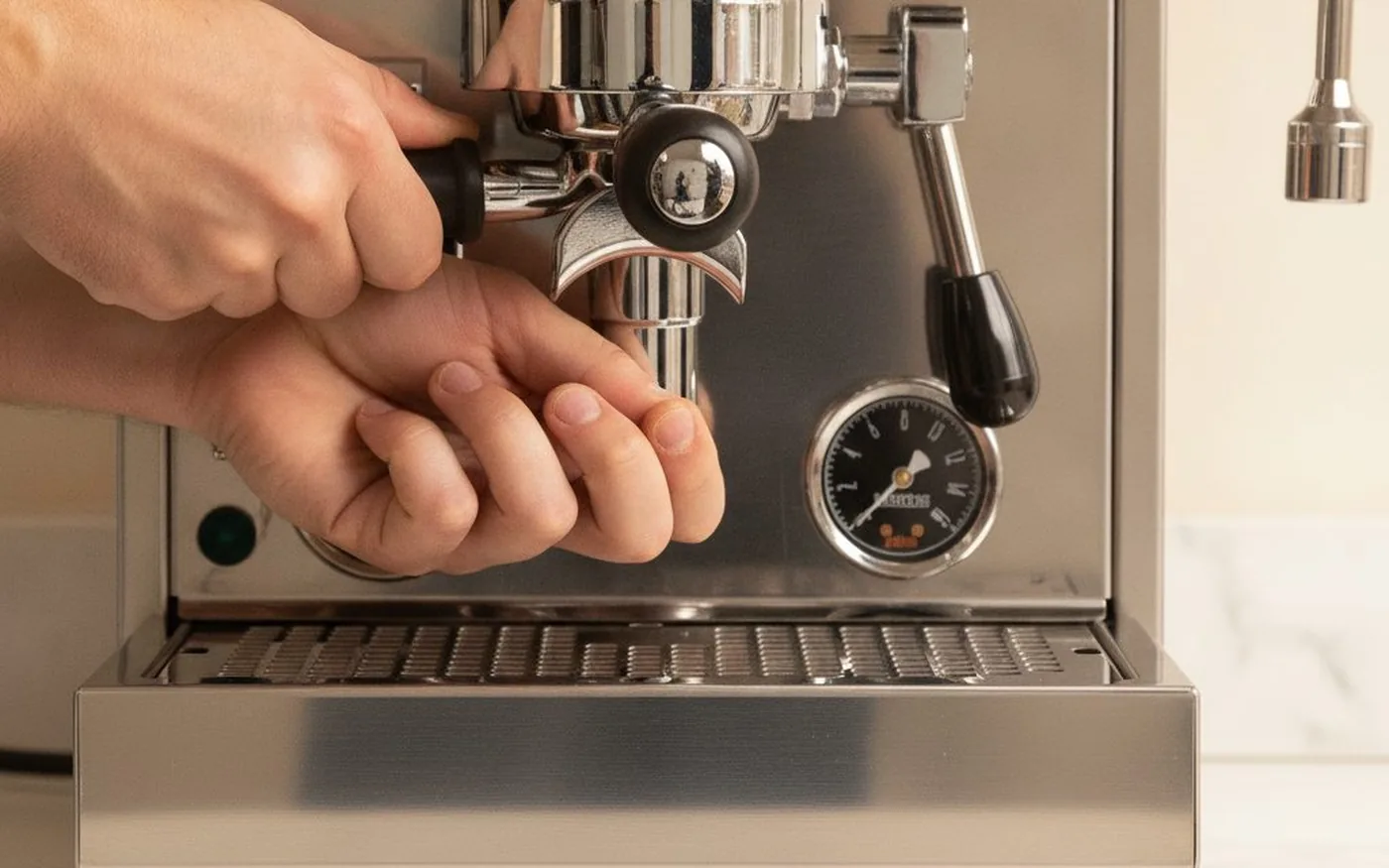 espresso machine setup portafilter