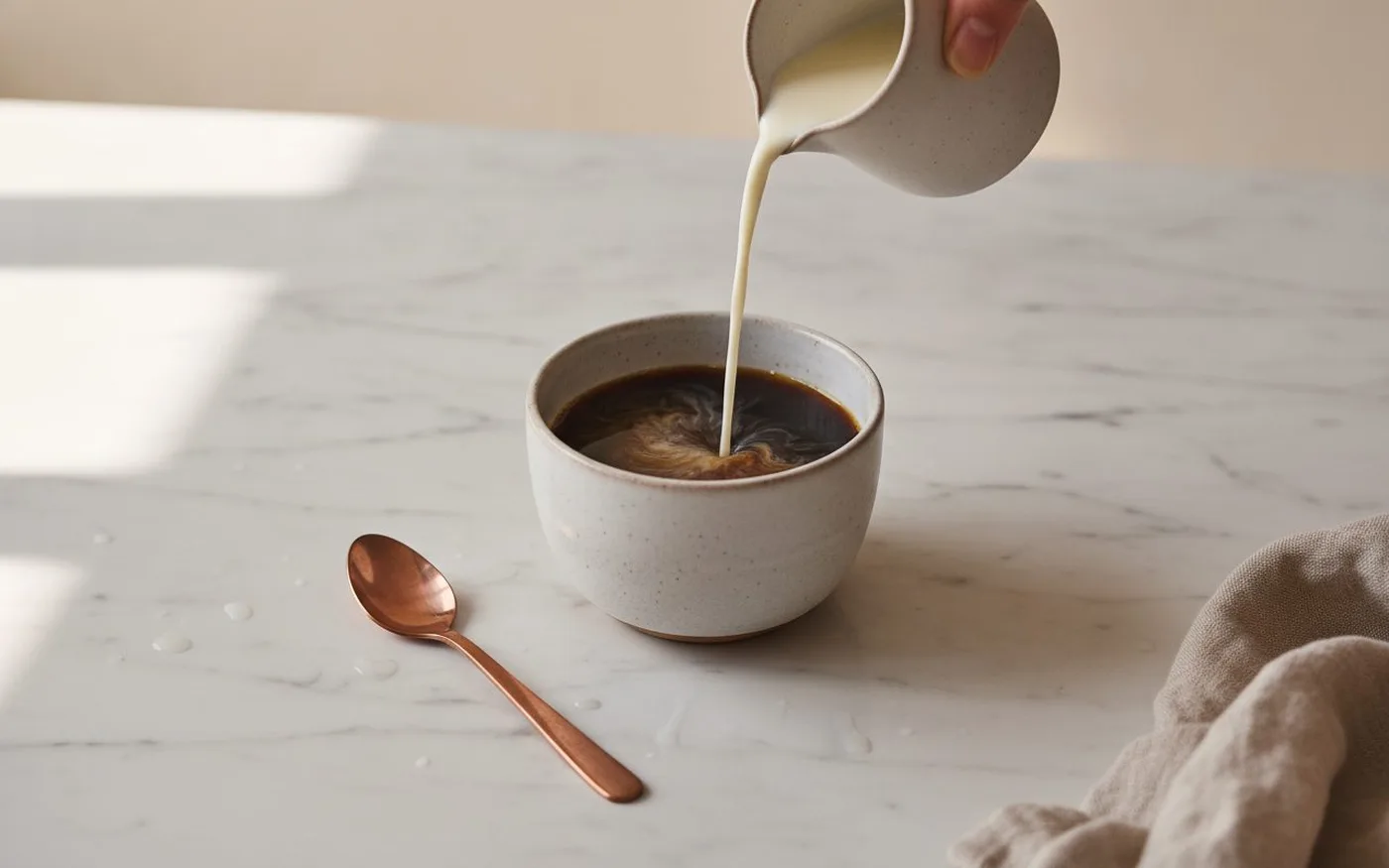 almond milk coffee technique