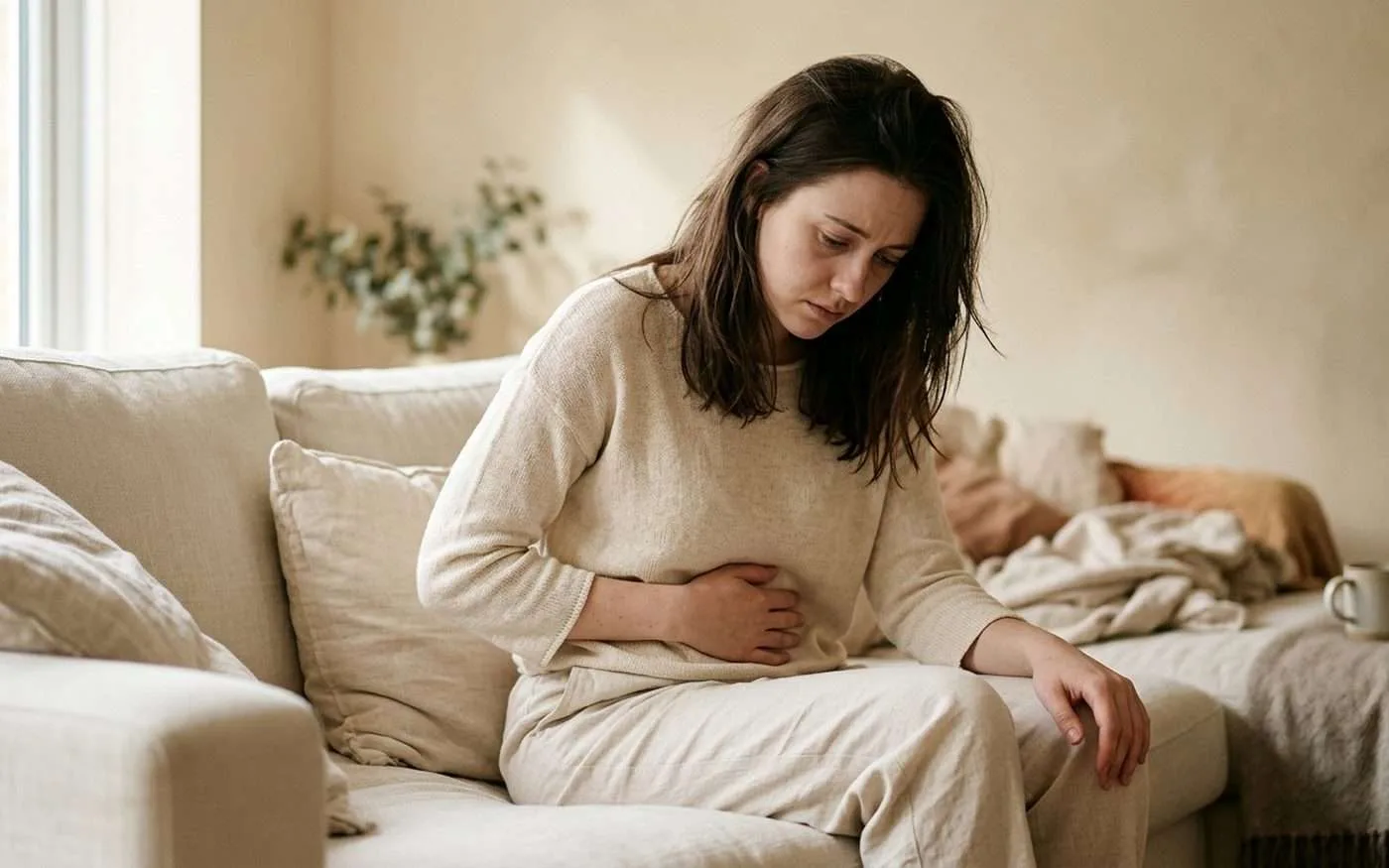 Illustration representing nausea as a sign of electrolyte imbalance