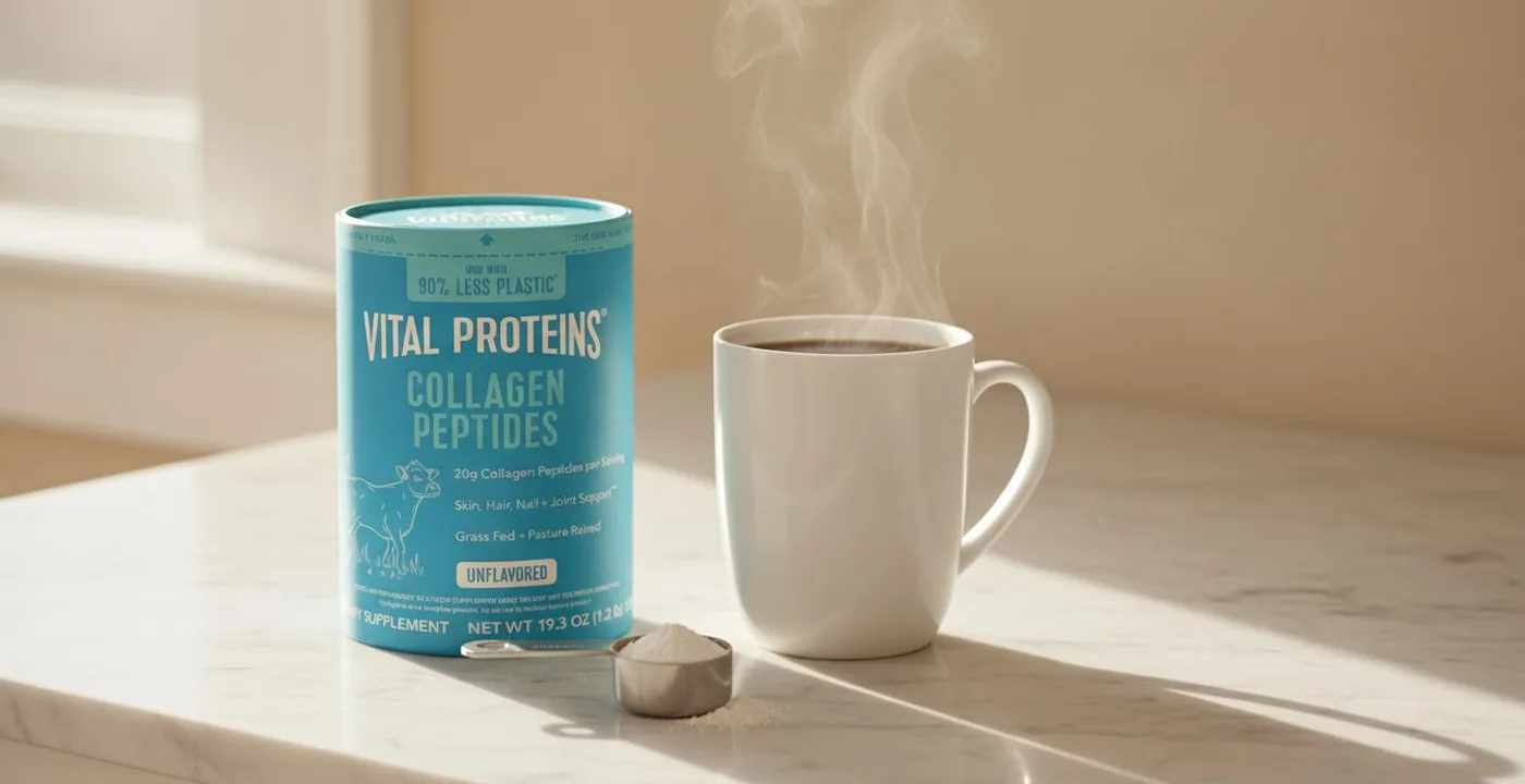Vital Proteins Collagen Peptides unflavoured tub on a white surface