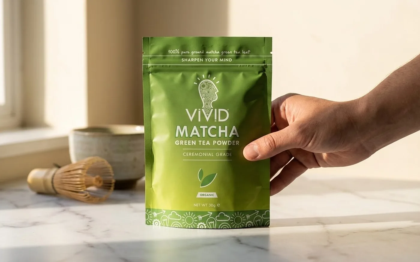 Vivid Matcha Organic Powder Packaging