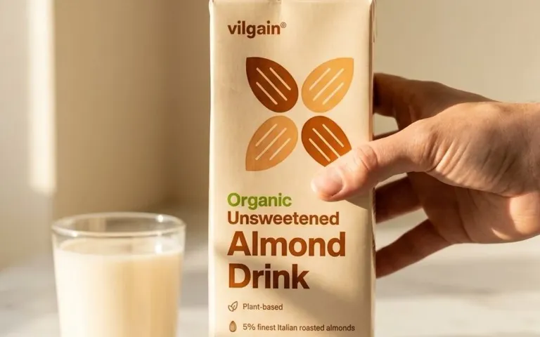 Vilgain Organic Almond Drink brand shot