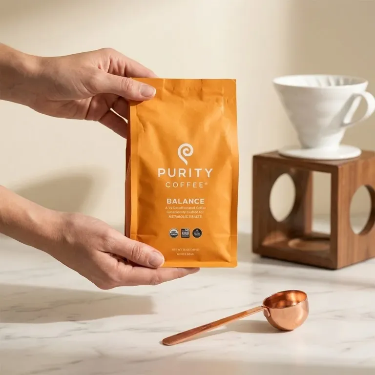 Purity Coffee product bag - USDA organic certified