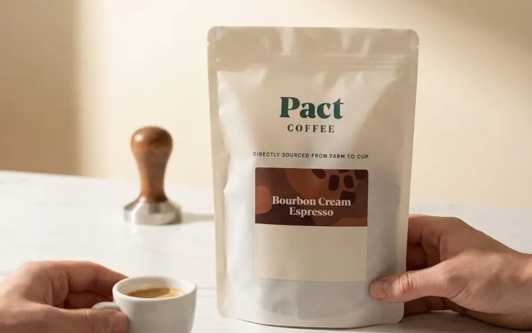 Pact Coffee bag in kitchen