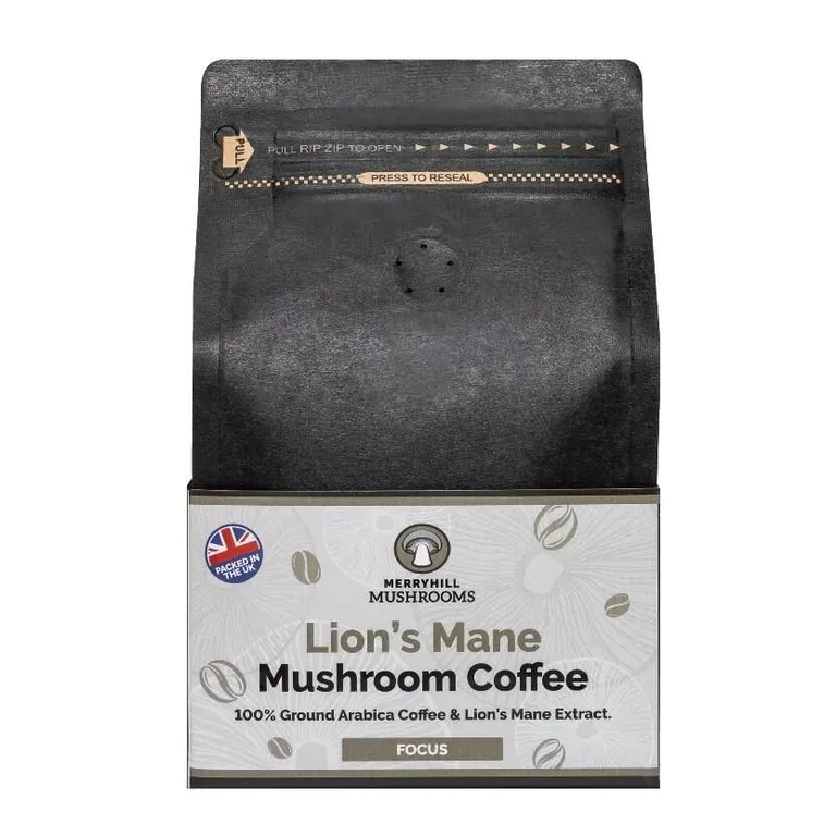Merryhill Mushrooms Lion's Mane Coffee, UK-grown organic mushroom coffee blend