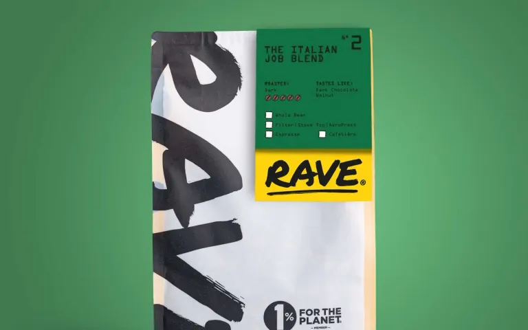 Rave Coffee The Italian Job blend bag